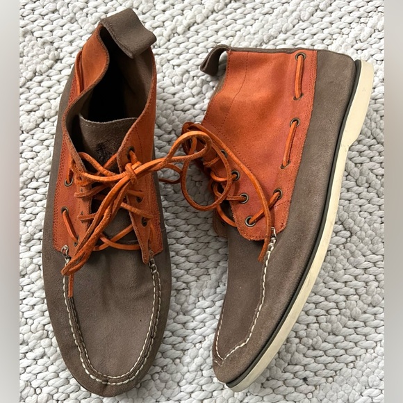 Polo Ralph Lauren Other - VTG POLO RALPH LAUREN Basildon Orange Brown Mens Boots Shoes Size 11.5 EUC